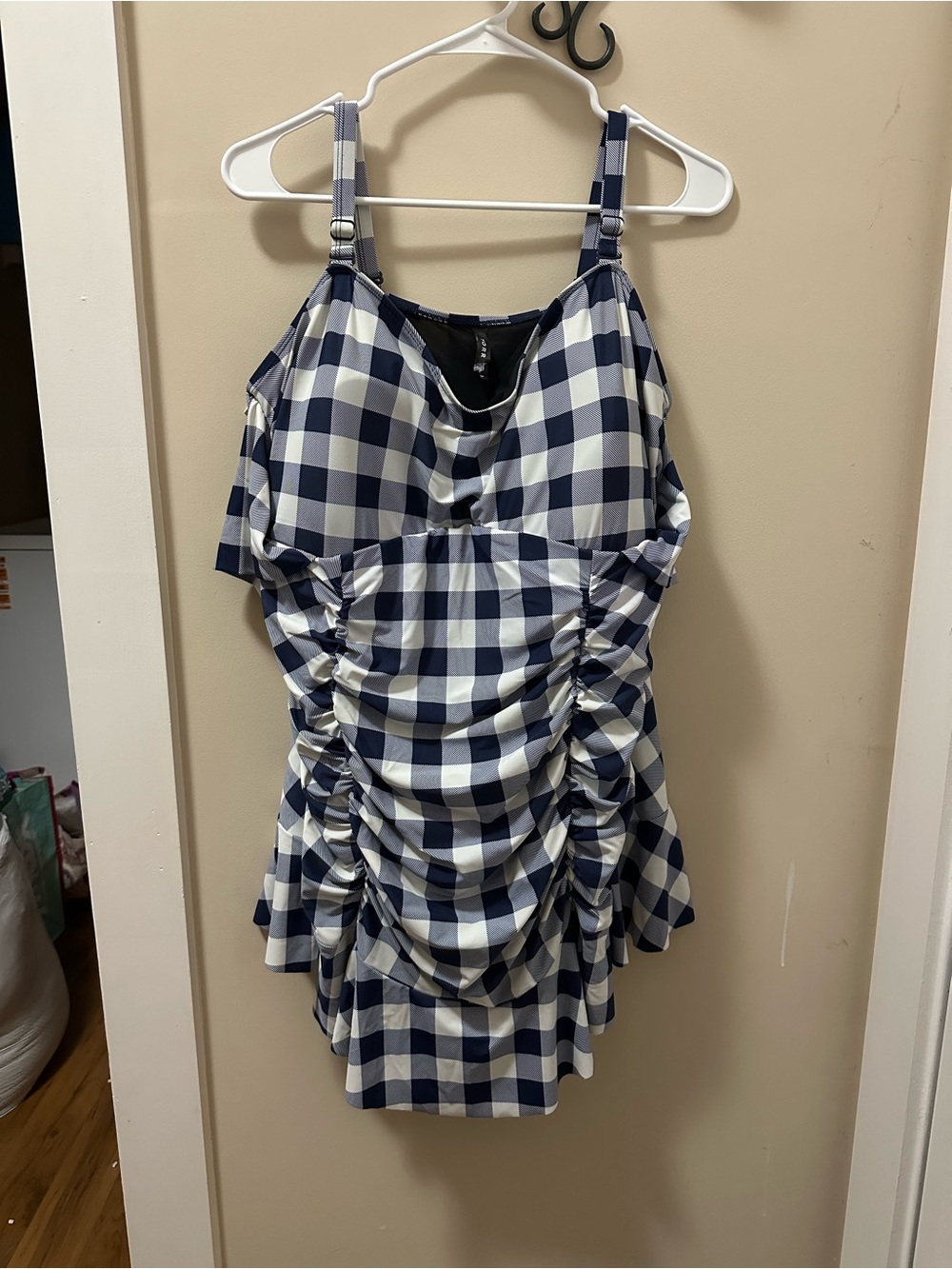 torrid Navy and White Gingham Swimdress